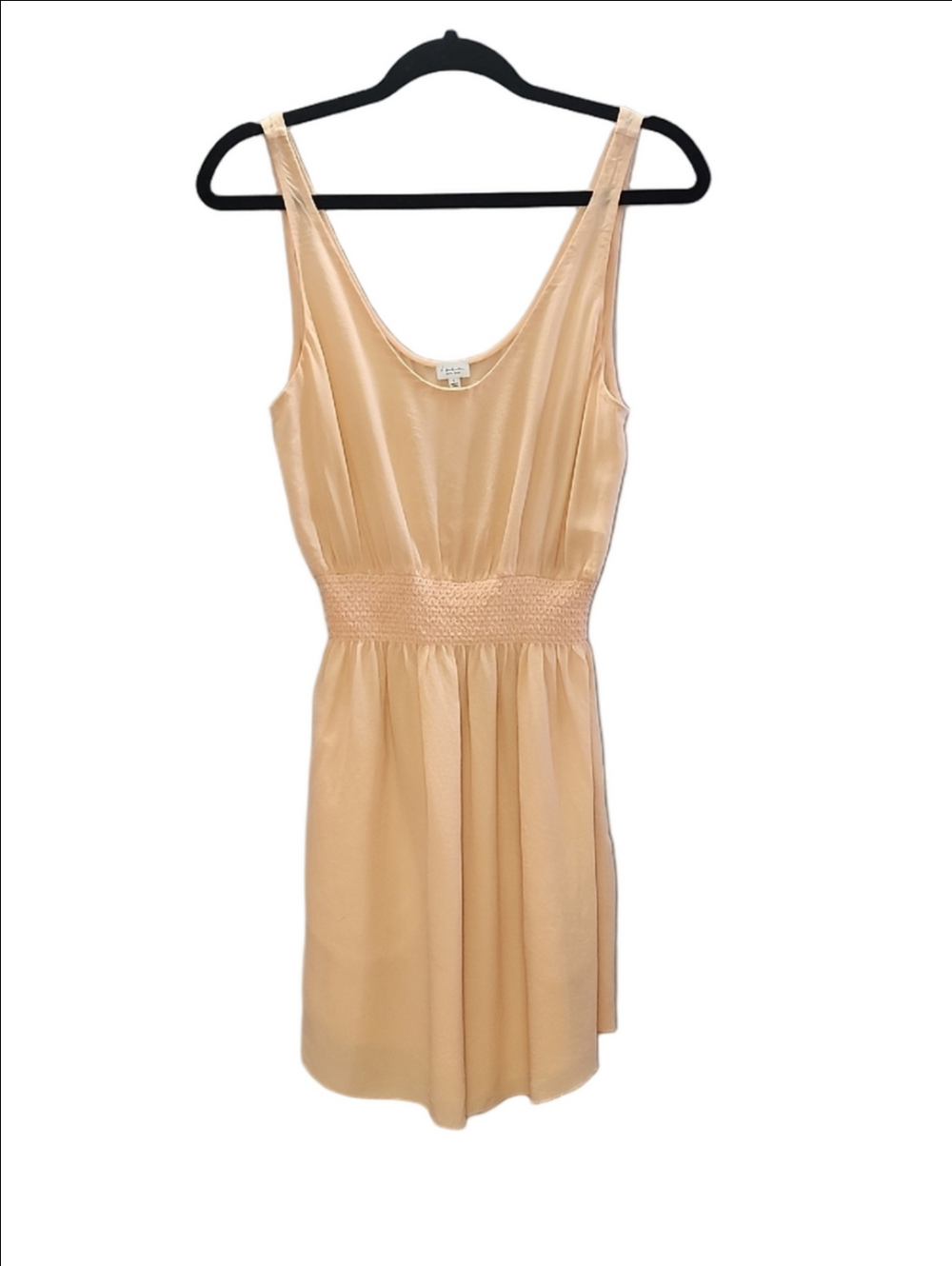 ARITZIA BABATON Blythe 100% Silk Peach Sleeveless Elastic Waist Sundress